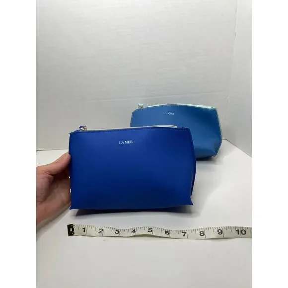 La Mer Travel Cosmetic Bag Pouch Purses (2) Blue