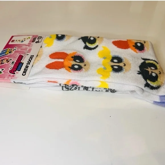 Powerpuff Girls Crew Socks Bubbles Buttercup Blossom New Super Hero Novelty Sock