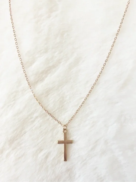 5/$15 🩷 MUST BUNDLE Gold Cross Pendant Necklace - Minimalist Women's Jewelry