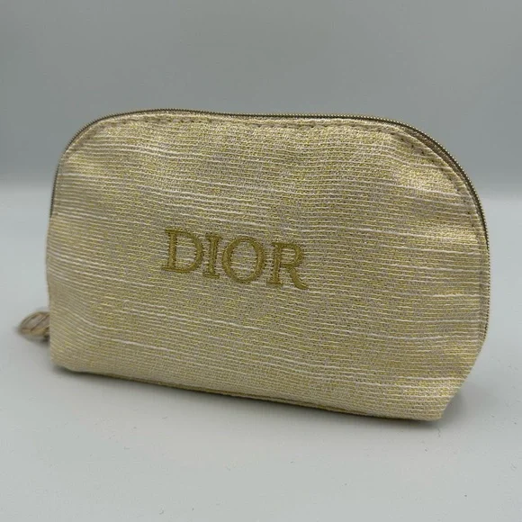 New Dior Gold Cosmetic Pouch With Box – Limited Edition Gift