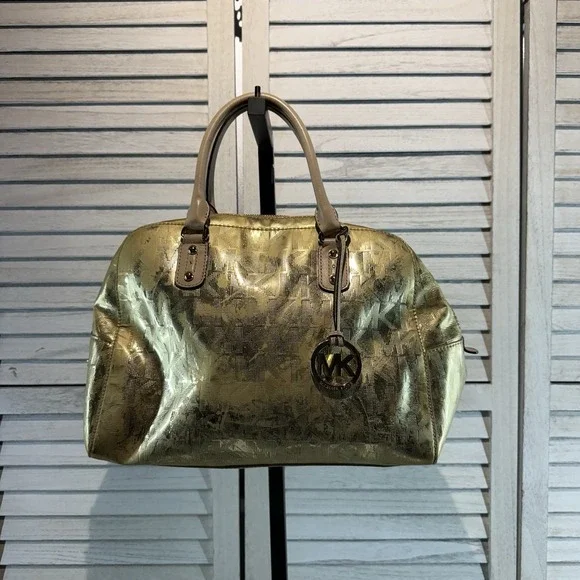 Gold Metallic Mirror‎ duffle Michael Kors