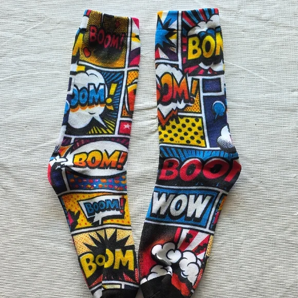 Colorful Comic Book Style Socks
