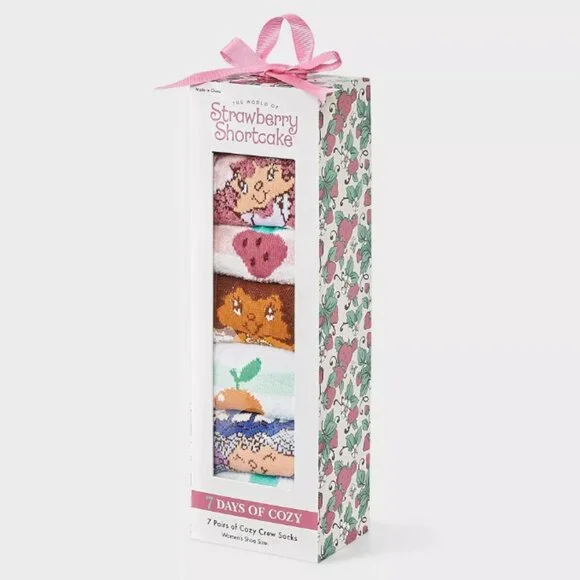 Strawberry Shortcake 7‎ Days of Cozy Crew Socks Set | NWT & Gift Box