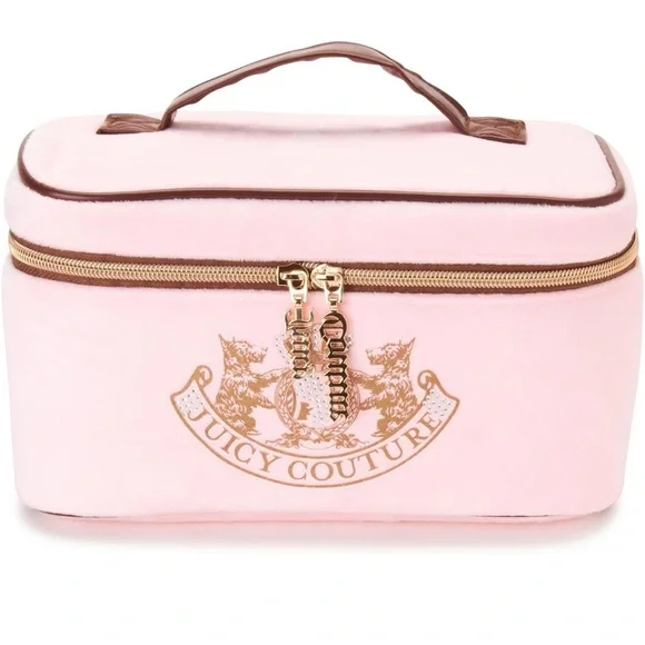 Juicy Couture Pink Cosmetic Bag with Elegant Crest