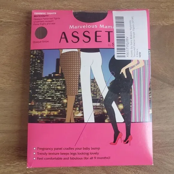 Spanx Marvelous Mama Terrific Tights Size 1 Black Stripe‎ Support Maternity