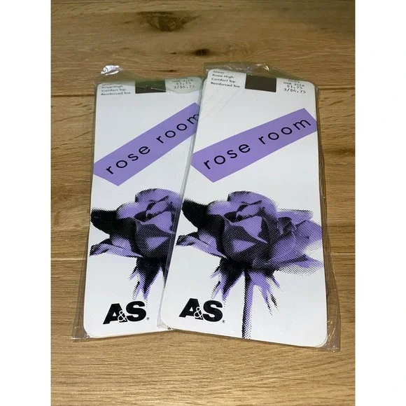 Lot of 2 New Vtg Abraham & Strauss Rose‎ Room Knee-Highs Taupe 8.5-11