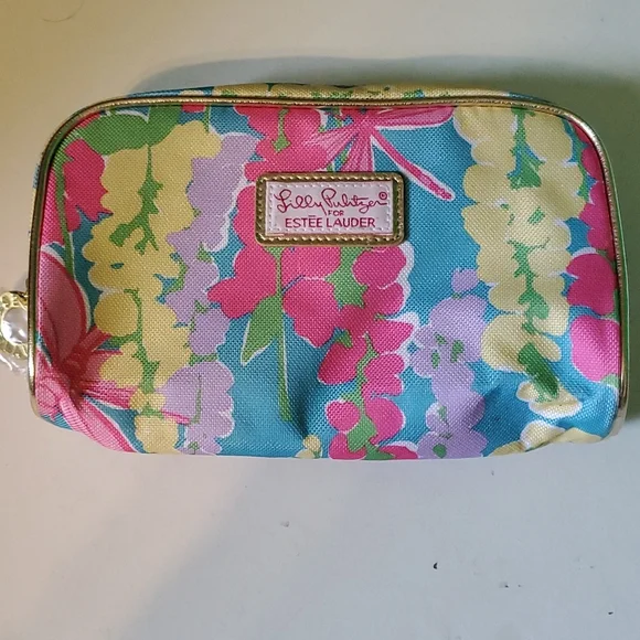 New Lilly Pulitzer women's pastel cosmetic bag