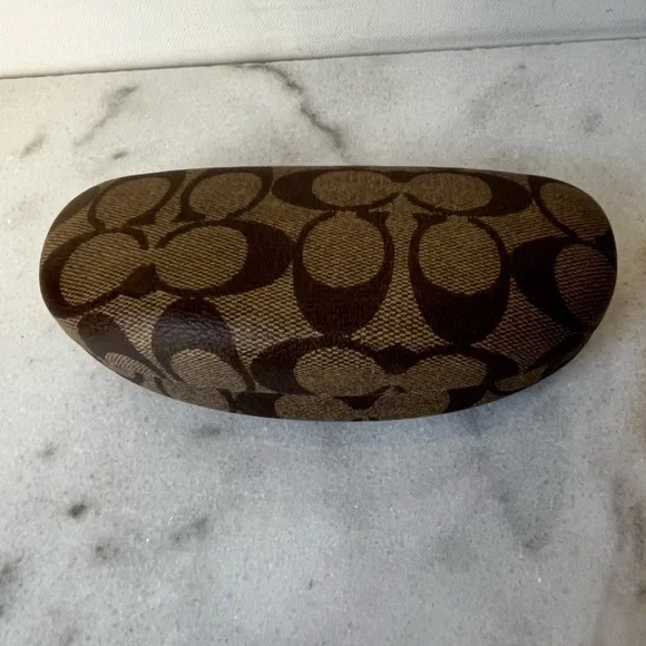 Coach logo Brown Patterned Eyeglass Case