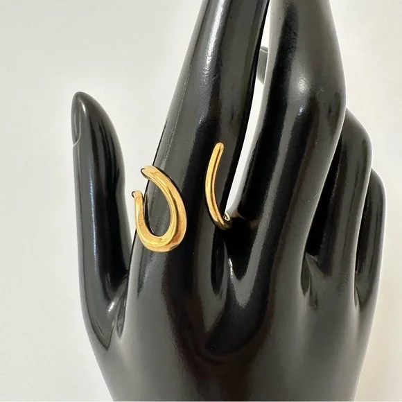 18K Gold Plated Geometric Open Rings