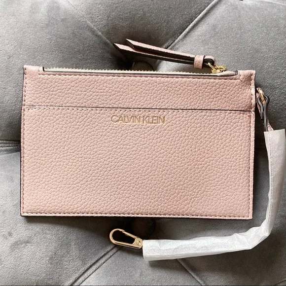 Calvin Klein Pouch Wristlet Catchall Cosmetic Pouch