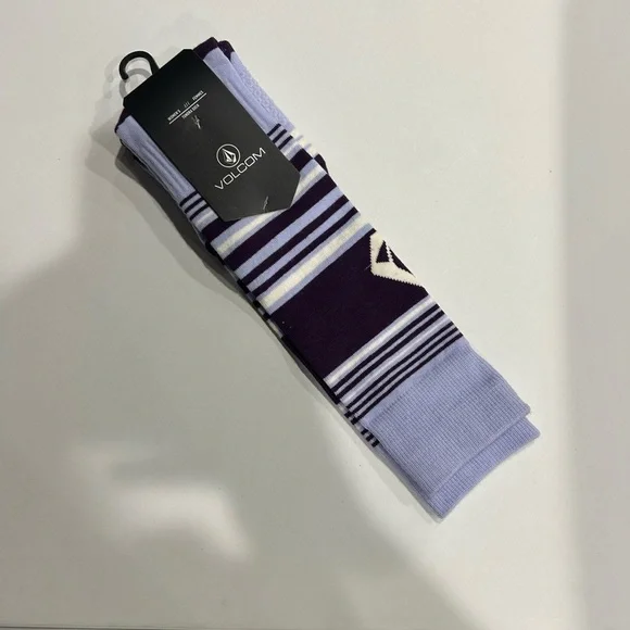 Volcom Women's XS/S Tundra Tech Socks Ski Snowboard NWT Wool Acrylic Purple