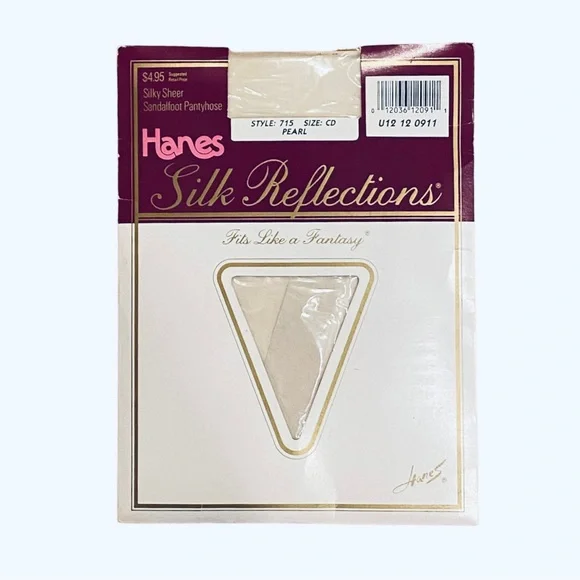 NWT Hanes Vintage Silk Reflections Pearl Pantyhose Hosiery Sandalfoot C D