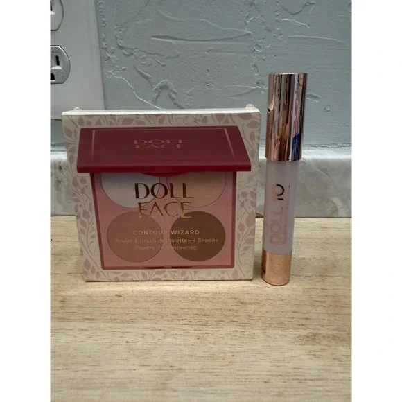 Doll Face Contour Wizard Palette & Doll 10 Lip‎ Crayon Bundle Mauve Sculpt Glow