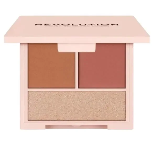 Revolution Contour Powder Compact, Highlight, Shade & Contour, Fair Palette, NWT