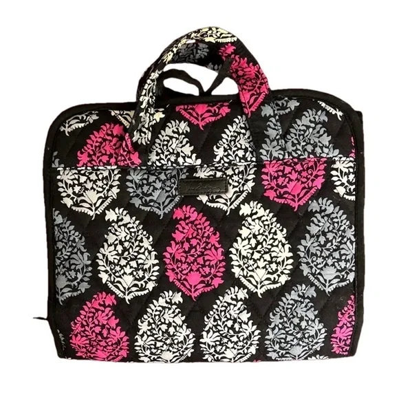 Vera Bradley black and pink foldable hanging cosmetic travel bag