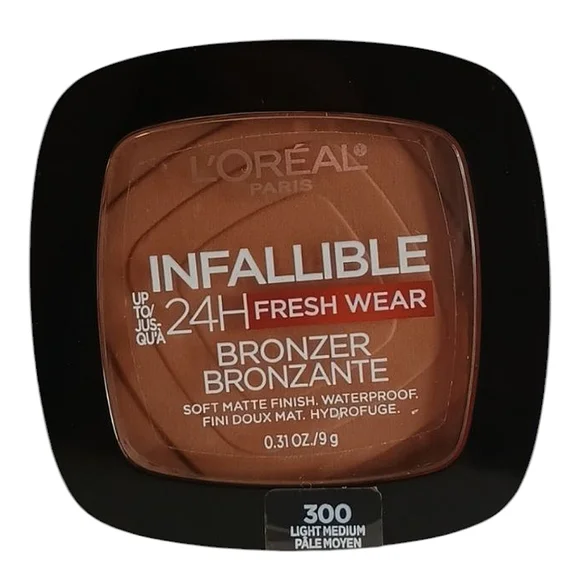 L'Oreal Paris Infallible 24H Fresh Wear Soft Matte Bronzer, 300 Light Medium