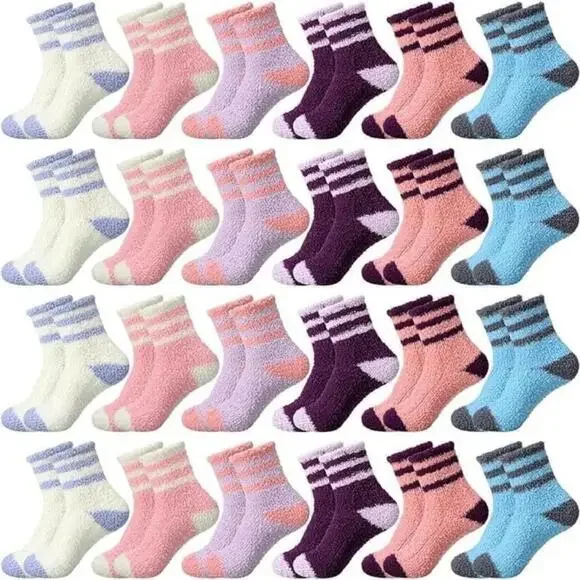 Two 18 pairs of fuzzy socks