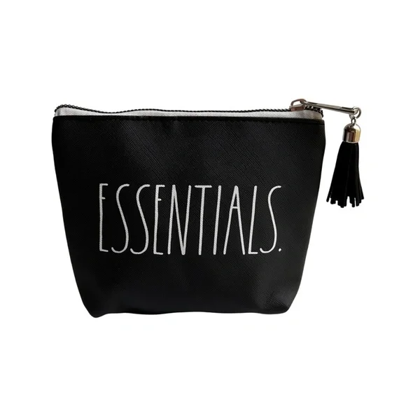 Rae Dunn ESSENTIALS. Small Black Cosmetic Bag NWOT
