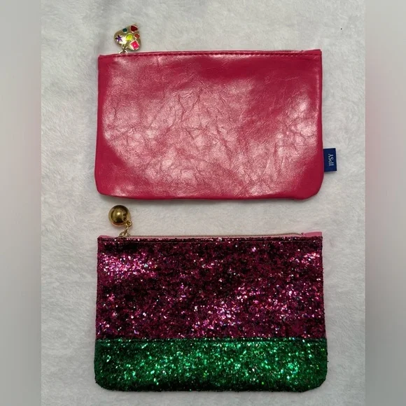Pink Glitter Cosmetic Set of Two