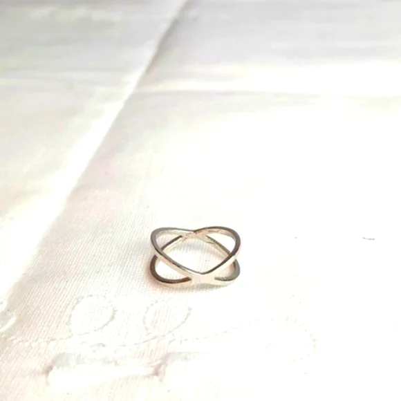 Womans Silver 100% 925 Stamp Open‎ Swivel Ring sz 7
