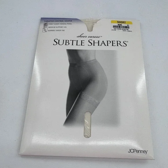 JCPenney Subtle Shapers Short‎ Bone Targeted Control Hosiery NEW Tummy Tone