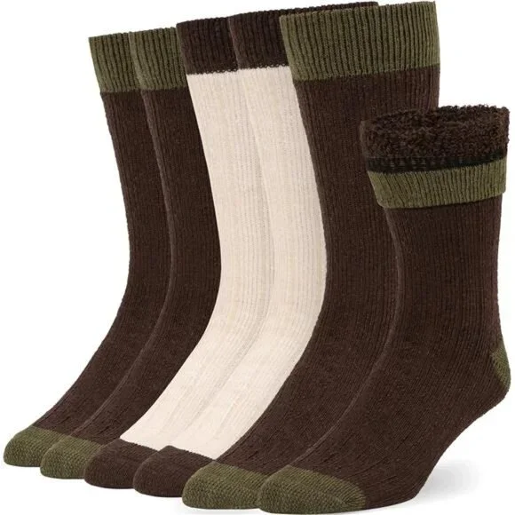 3 Pairs Women's Thermal Wool Socks Moisture Wicking and Breathable Boot Socks