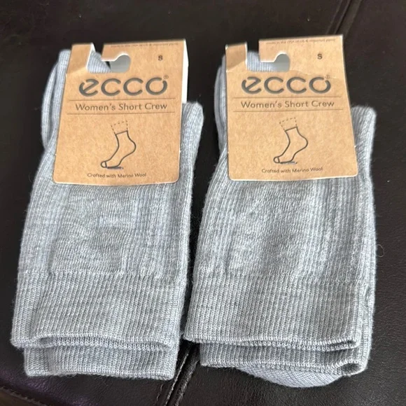 Ecco Women's Short Crew Socks - Light Gray 2 pairs