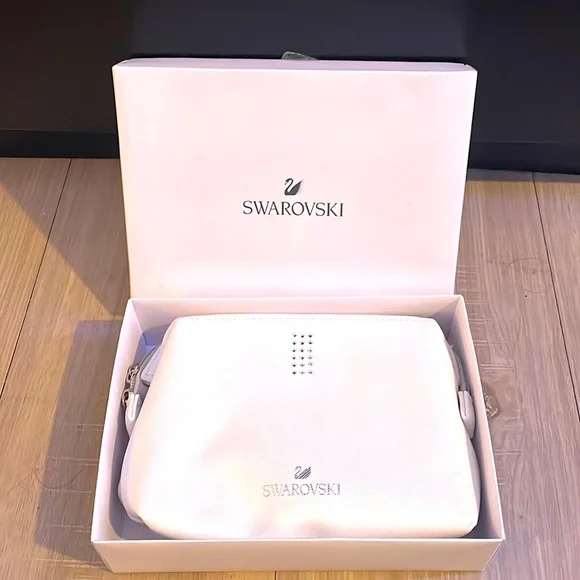 Swarovski white make up bag -LAST ONE