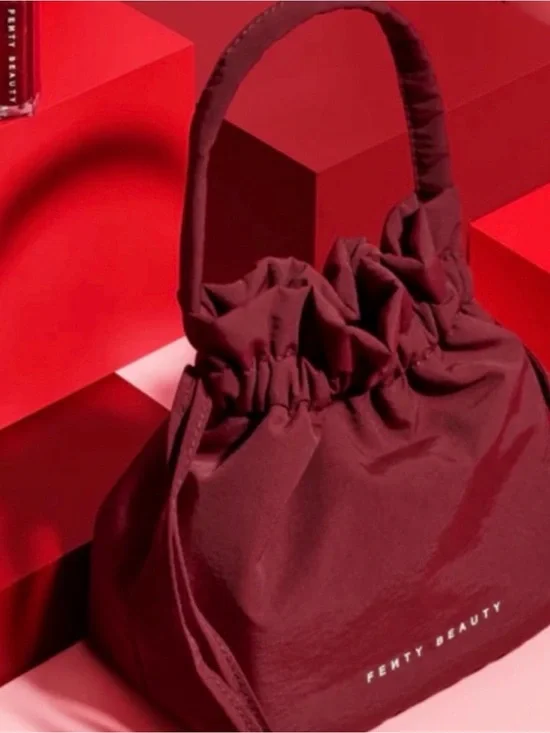 Fenty Beauty Burgundy Drawstring Cosmetic Bag