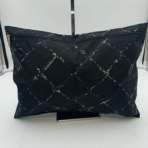 Chanel Black and White Nylon Old Style Travel Line Pouch