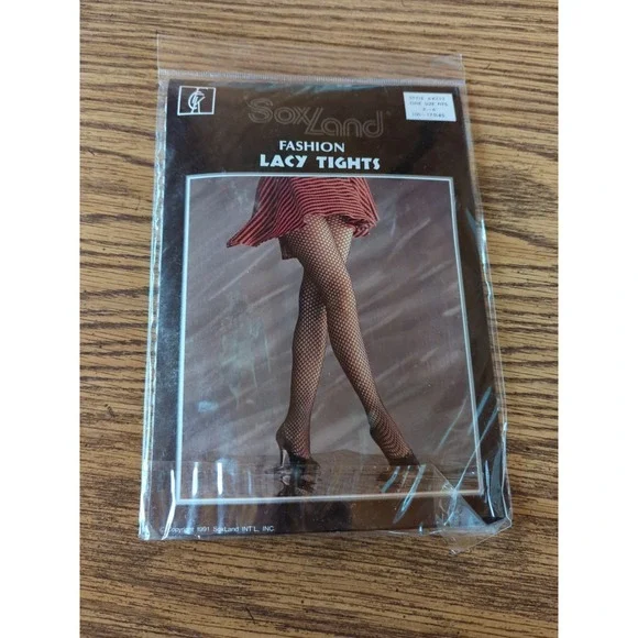 New Vintage Fashion White Lacy Tights Fits 5'-6'‎ & 100-175lbs