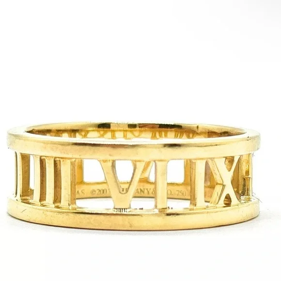 Collectible item! Tiffany and Co. Ring Open Atlas Gold Size 7+