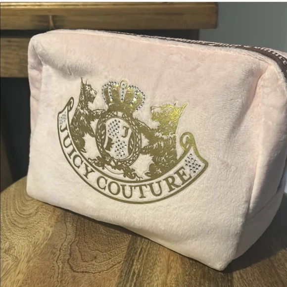 EUC Juicy Couture Blush Pink Large Makeup Pouch Pretty