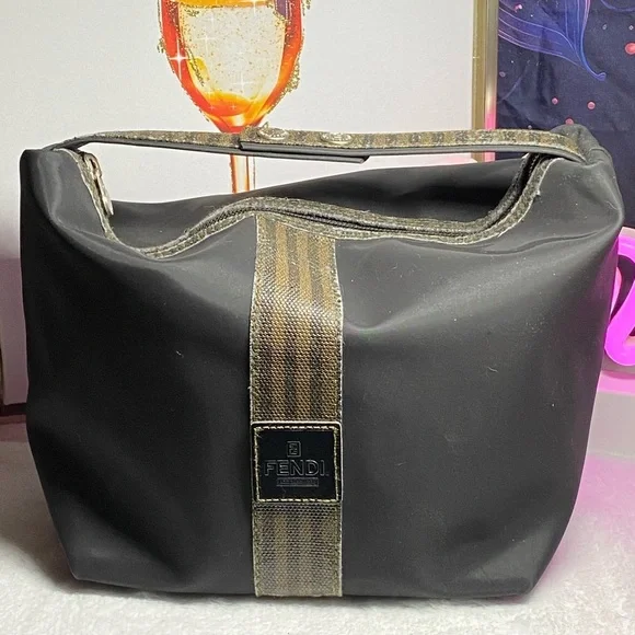 *Rare* Vintage Fendi Pequin Vanity Pouch W/COA