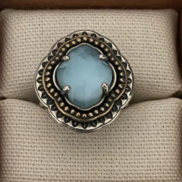 James Avery Retired Blue Heirloom Quatrefoil Ring