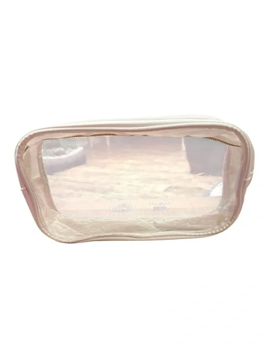 Clear Cosmetic Bag with White Trim