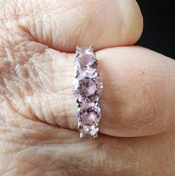 Stauer Palos Pink Diamondaura 2 2/5 ctw Sterling 925 Silver Setting Ring SZ 6