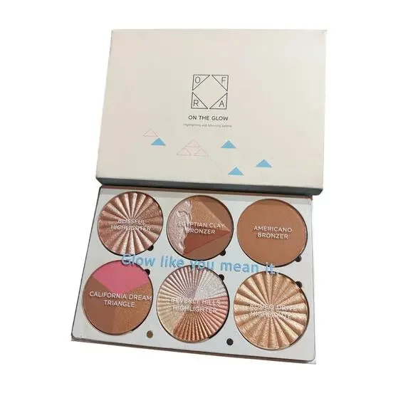 OFRA On The Glow Palette Highlighter Bronzer Full Face Palette NIB 6 Pan