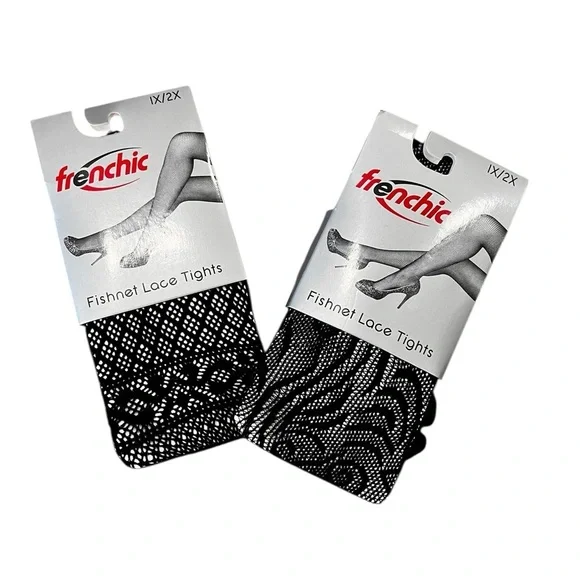 *NWT* Frenchic Fishnet Lace Tight 2 pk) Sz 1x/2x