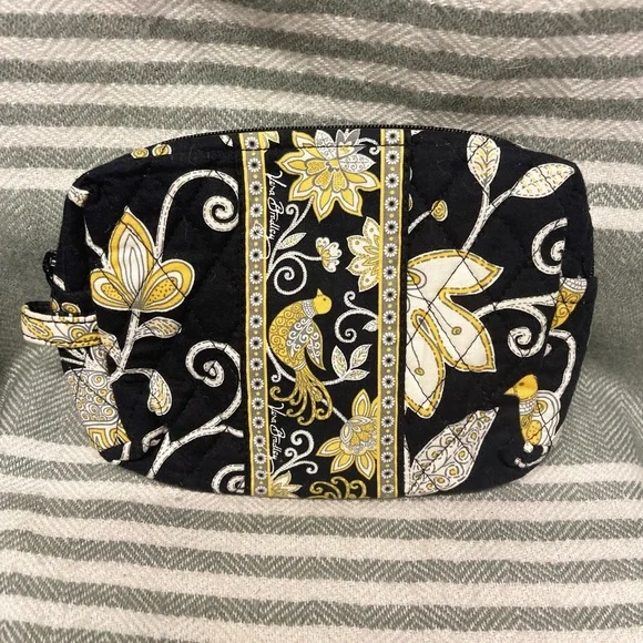 Vera Bradley Black, Yellow, and White‎ Makeup Bag