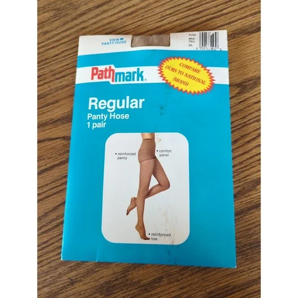 NEW Vintage Pathmark Nude Medium/Tall Reinforced Panty Toe‎ Pantyhose