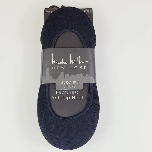 air Nicole Miller No show Microfiber Liners Anti-Slip Heel 4-10