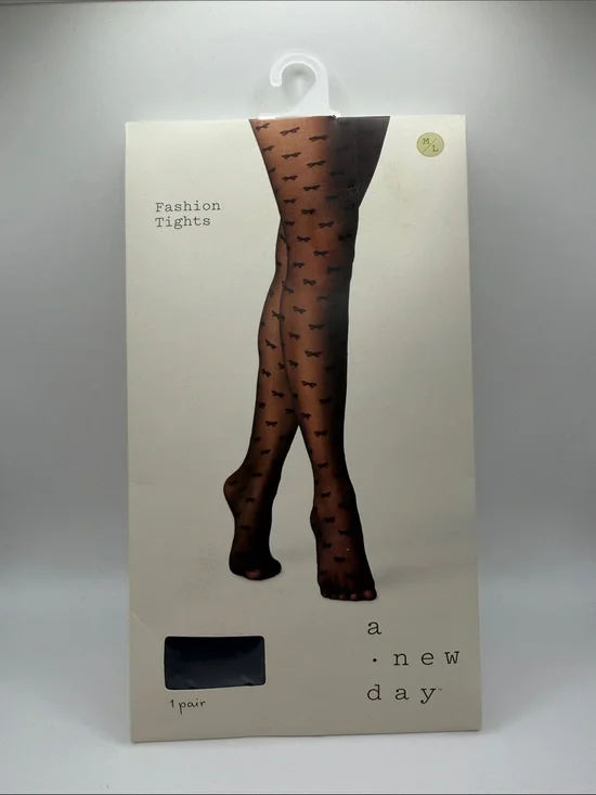 A new day Black Hosiery Tights bow accents