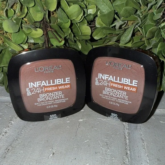 L'Oréal Infallible 24H Fresh Wear Bronzer 550 Deep Dark. PACK OF‎ 2