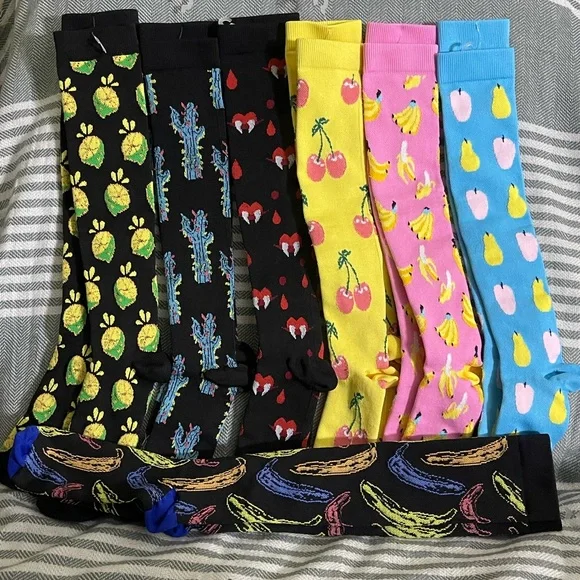 Women’s New‎ Tall Funky Socks Bundle - 7 Pairs with Different Designs