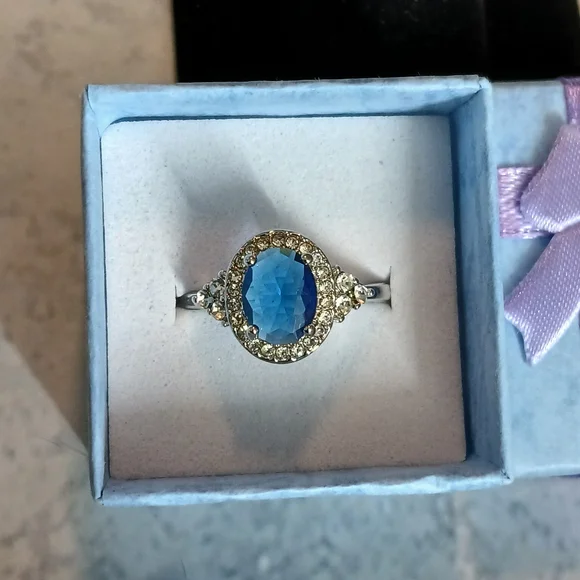 Elegant Blue and Silver Ring