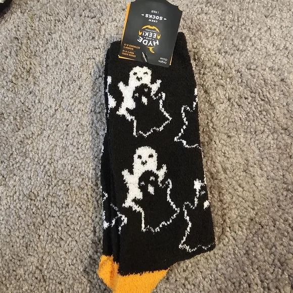 Ghost fuzzy socks