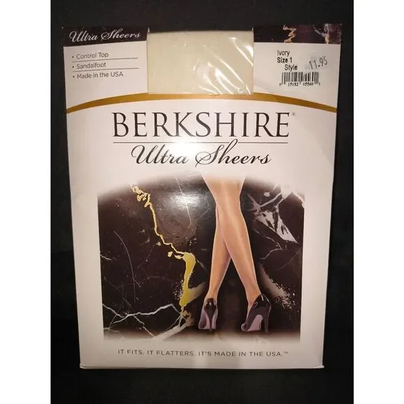 Berkshire Ultra Sheer Control Top Pantyhose. Ivory Size 1. Control top and sand