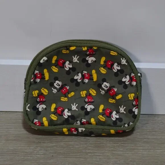 Disney Mickey Mouse Green Cosmetic Makeup Bag 7X5