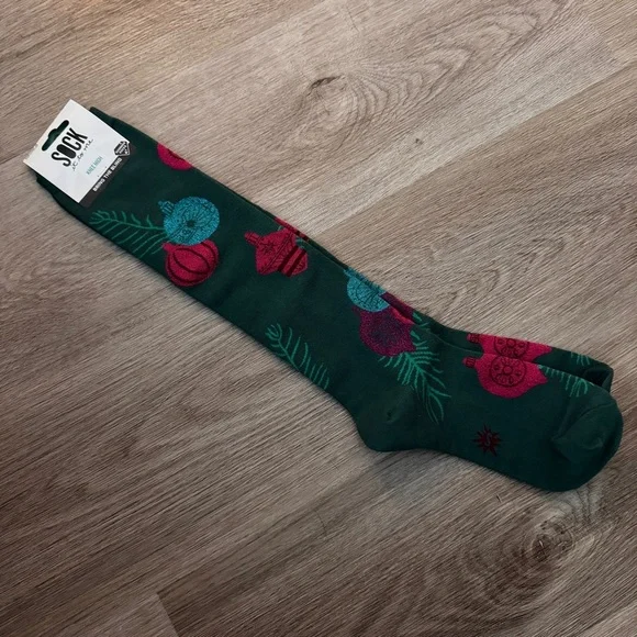 Sock it to me Knee High Christmas Socks NEW Shimmer Ornaments